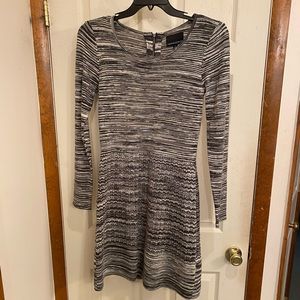 CYNTHIA ROWLEY GRAY & WHITE SWEATER DRESS